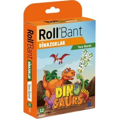 Kurtsan Rollbant Dinazorlar Yara Bandı 12 Adet - Rollbant
