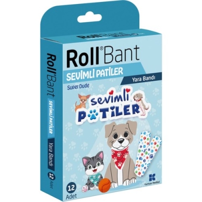 Kurtsan Rollbant Sevimli Patiler Yara Bandı 12 Adet - Rollbant