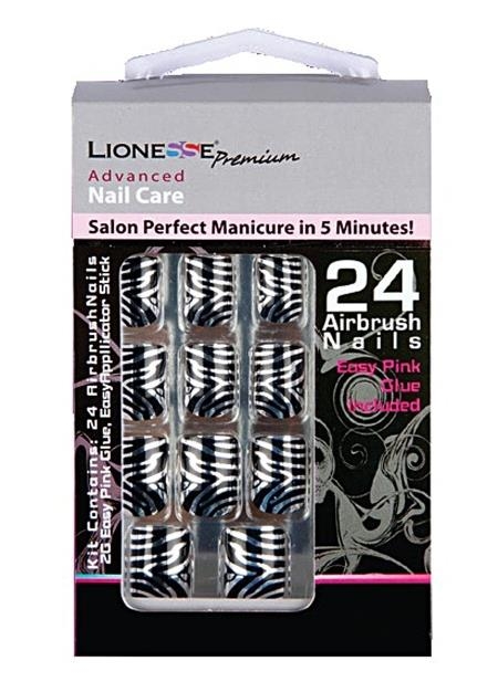 Lionesse Nail Care Salon Perfect 24 Adet Takma Tırnak M-65 Zebra Desen - 1