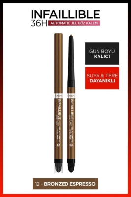 L'Oréal Paris Automatic Jel Infaillible Göz Kalemi - 12 Bronzed Espresso - L'Oreal Paris
