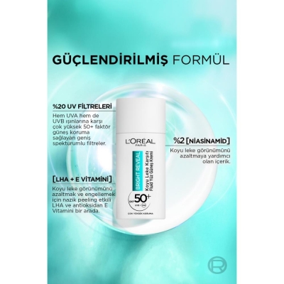 L'oréal Paris Bright Reveal Spf 50+ Koyu Leke Karşıtı Fluid Günlük Yüz Güneş Kremi 50ML - 3
