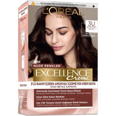 L’oréal Paris Excellence Creme Nude Renkler Saç Boyası – 3u Nude Koyu Kahve - 2