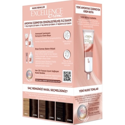 L’oréal Paris Excellence Creme Nude Renkler Saç Boyası – 3u Nude Koyu Kahve - 4