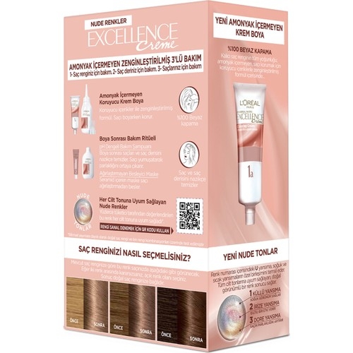 L’oréal Paris Excellence Creme Nude Renkler Saç Boyası – 4u Nude Kahve - 3