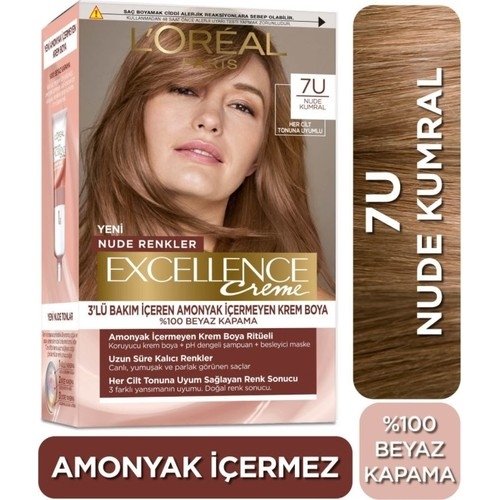 L’oréal Paris Excellence Creme Nude Renkler Saç Boyası – 7u Nude Kumral - 1