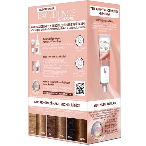 L’oréal Paris Excellence Creme Nude Renkler Saç Boyası – 7u Nude Kumral - 3