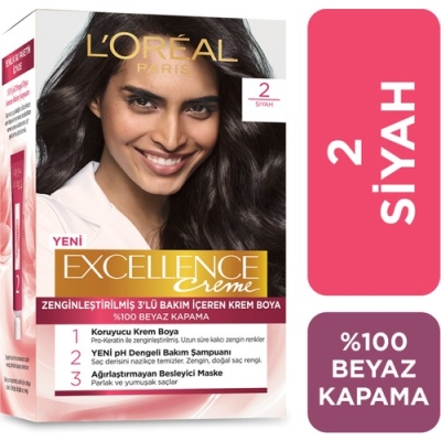 L'Oréal Paris Excellence Creme Saç Boyası 2 Siyah - Loreal Paris