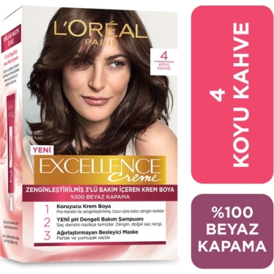 L'Oréal Paris Excellence Creme Saç Boyası - 4 Koyu Kahve - Loreal Paris
