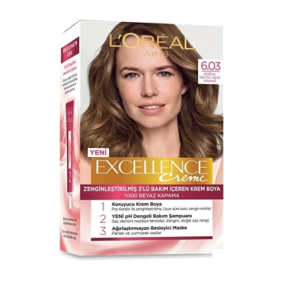 L'oréal Paris Excellence Creme Saç Boyası 6.03 Doğal Işıltılı Açık Kahve - Loreal Paris