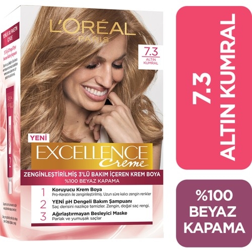L'Oréal Paris Excellence Creme Saç Boyası - 7.3 Altın Kumral - 1