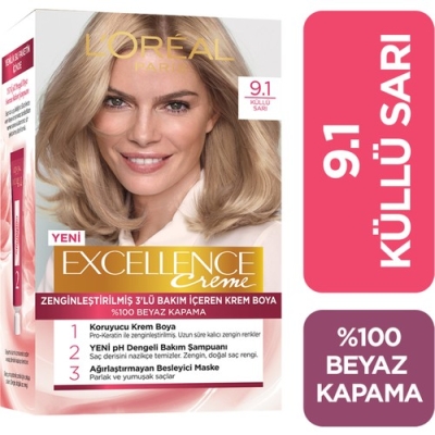 L'Oréal Paris Excellence Creme Saç Boyası 9.1 Sarı Küllü - Loreal Paris