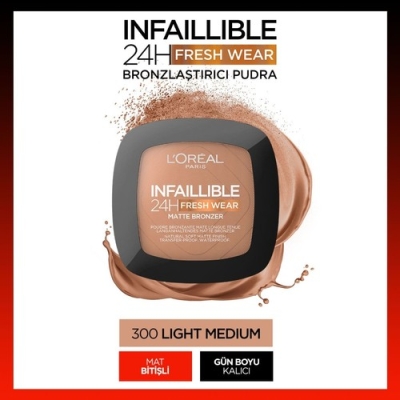 Loréal Paris Infaillible 24H Fresh Wear Bronzlaştırıcı Pudra - 300 Light Medium - L'Oréal Paris