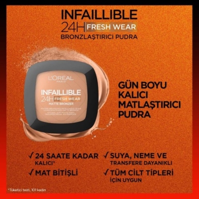 Loréal Paris Infaillible 24H Fresh Wear Bronzlaştırıcı Pudra - 300 Light Medium - 4