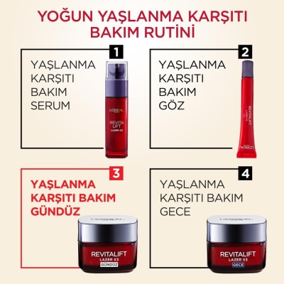 L'Oréal Paris Revitalift Lazer X3 Yoğun Yaşlanma Karşıtı Gündüz Bakım Kremi 50 Ml - 10