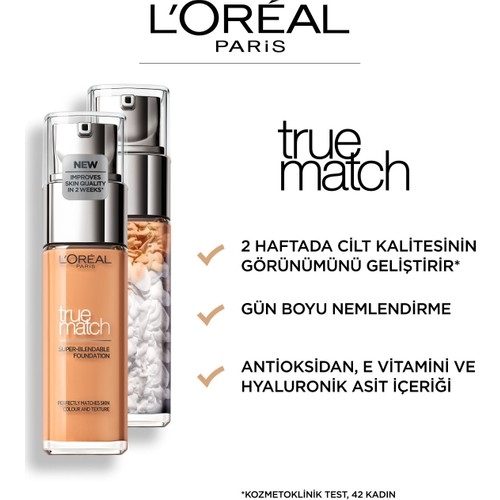 L'Oréal Paris True Match Bakım Yapan Fondöten 1N Ivory - 6
