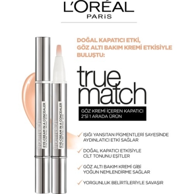 L'Oréal Paris True Match Göz Kremi İçeren Kapatıcı [ 2'si 1 Arada ] 1-2D - 4