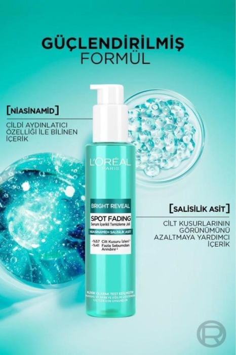 Loreal Bright Reveal Cilt Kusuru İzi Karşıtı, Serum İçerikli Temizleme Jeli Niasinamid+Salisilik Asit 150ml - 3