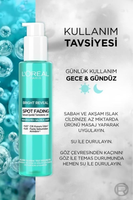 Loreal Bright Reveal Cilt Kusuru İzi Karşıtı, Serum İçerikli Temizleme Jeli Niasinamid+Salisilik Asit 150ml - 5