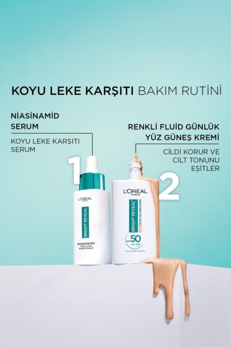 L'Oreal Paris Bright Reveal Spf 50 Koyu Leke Karşıtı Renkli Fluid Günlük Yüz Güneş Kremi 50ml - Medium - 8