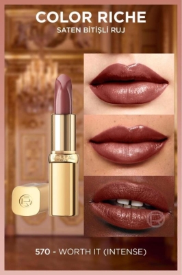 L'Oreal Paris Color Riche Saten Bitişli Ruj - 570 Worth It (Intense) - 2