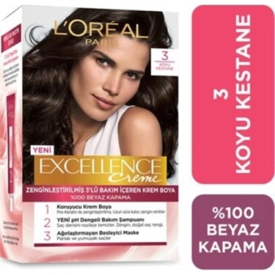 Loreal Paris Excellence Creme Saç Boyası 3 Koyu Kestane - Loreal Paris