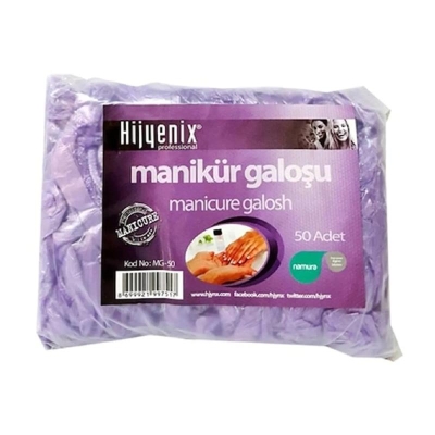 Manikür Galoşu 50 Adet - Mor - Cleanix