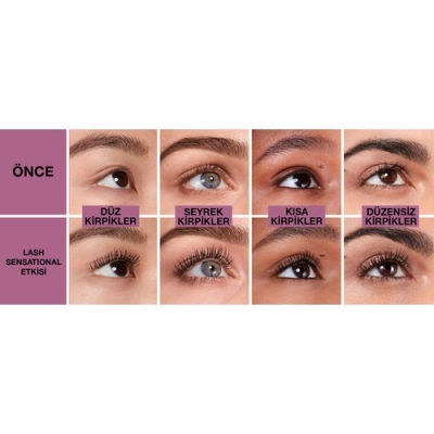 Maybelline Lash Sensational Yelpaze Etkili Suya Dayanıklı Siyah Maskara - 8