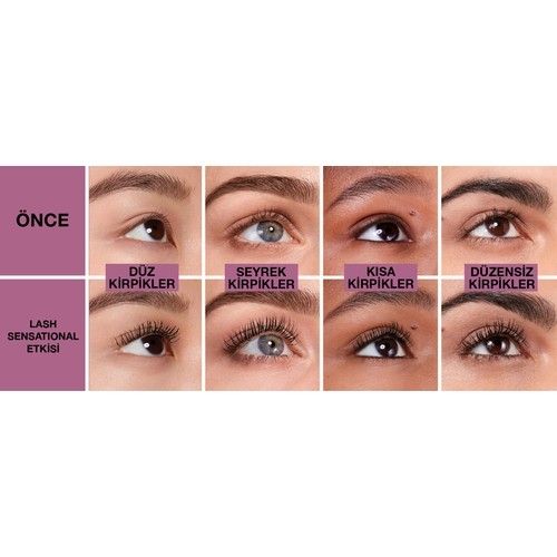 Maybelline Lash Sensational Yelpaze Etkili Suya Dayanıklı Siyah Maskara - 8