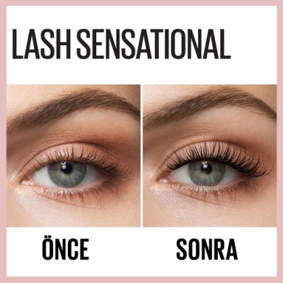 Maybelline Lash Sensational Yelpaze Etkili Suya Dayanıklı Siyah Maskara - 10