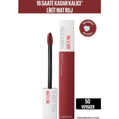 Maybelline New York Super Stay Matte Ink Likit Mat Ruj - 50 Voyager - Bordo - Maybelline New York