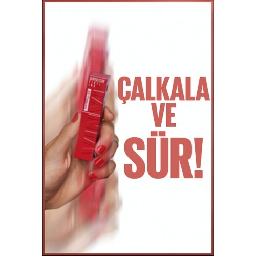 Maybelline New York Super Stay Vinyl Ink Uzun Süre Kalıcı Likit Parlak Ruj 120 Punchy - 5
