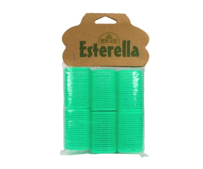 Esterella 8248 Yapışkan Bigudi Büyük 6'Lı - Yeşil - Esterella