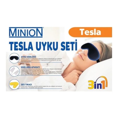 Minion Tesla Uyku Seti Uyku Gözlüğü Horlama Aparatı Ses Tıkacı - 3