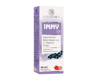 NaturalNest İmmy Kara Mürver 1,3 1,6 Beta Glukan Vitamin C Çinko İçeren Şurup 150 Ml - Natural Nest