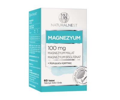 NaturalNest Magnezyum Malat Bisglisinat İçeren Takviye Edici Gıda 60 Tablet - Naturalnest