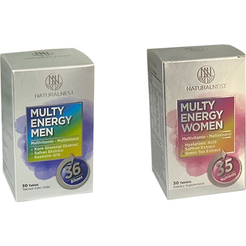 Naturalnest Multy Energy Women + Men Takviye Edici Gıda 30 Tablet - 1