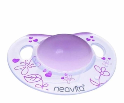 Neavita Ortodontik Silikon Gece Emziği Desenli (BPA%0) 6 ay+ / Bordo - Neavita