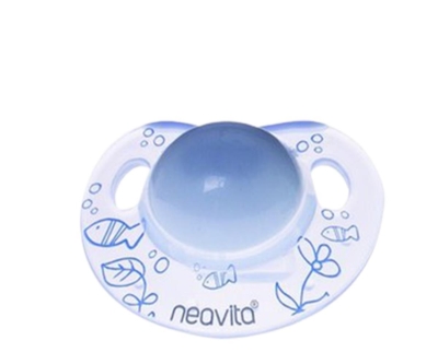 Neavita Ortodontik Silikon Gece Emziği Desenli (BPA%0) 6 Ay+ / Koyu Mavi - Neavita