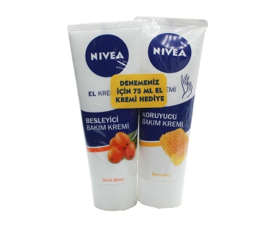NIVEA Besleyici Bakım Kremi 75 ml+ Koruyucu Bakım Kremi 75 ml - Nivea