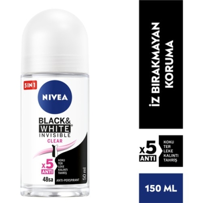 Nivea Invisible For Black & White Roll-On Clear 50 ml - Nivea