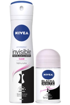 NIVEA Kadın Deodorant Invısıble B & W 150 Ml + Rolon 25 Ml Hediye - NIVEA