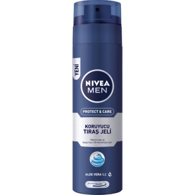 NIVEA Men Protect&Care Tıraş Jeli 200ml,Kuru Ciltler İçin,Pürüzsüz Tıraş - Nivea Men