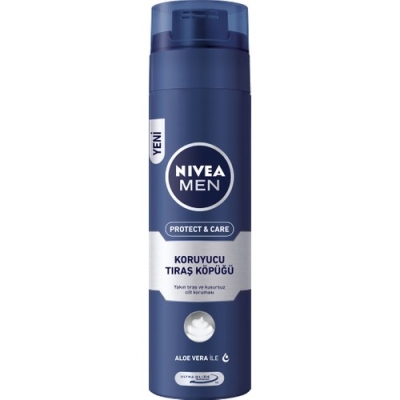 NIVEA Men Protect&Care Tıraş Köpüğü 200ml,Kuru Ciltler İçin,Pürüzsüz Tıraş - Nivea Men