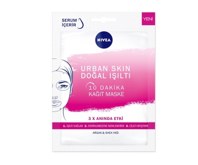 Nivea Urban Skin Doğal Işıltı 10 Dakika Kağıt Maske - Nivea