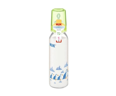 Nuk Silikon Emzikli Cam Biberon 250 Ml - Yeşil - Nuk