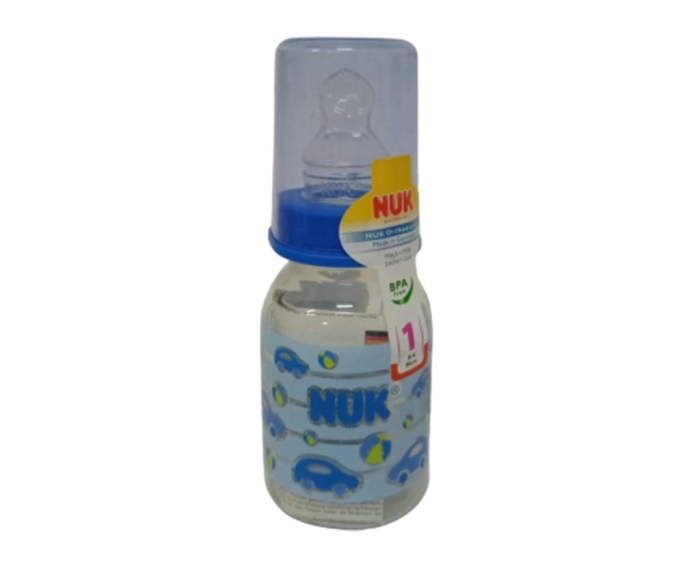 Nuk Silikon Emzikli Standart PP Biberon 110 ml Baby Blue - 1