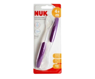 Nuk Silikon Uçlu Kaşık - 2'li Set / Mor-4008600097518-1 - Nuk