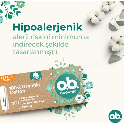 O.B. O.b Organic Super Tampon 16'lı Paket - 6
