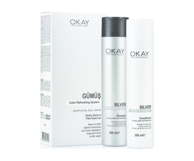 Okay Professional Color Refreshing System Gümüş Şampuan&Krem Set 300 Ml*2 - Neva