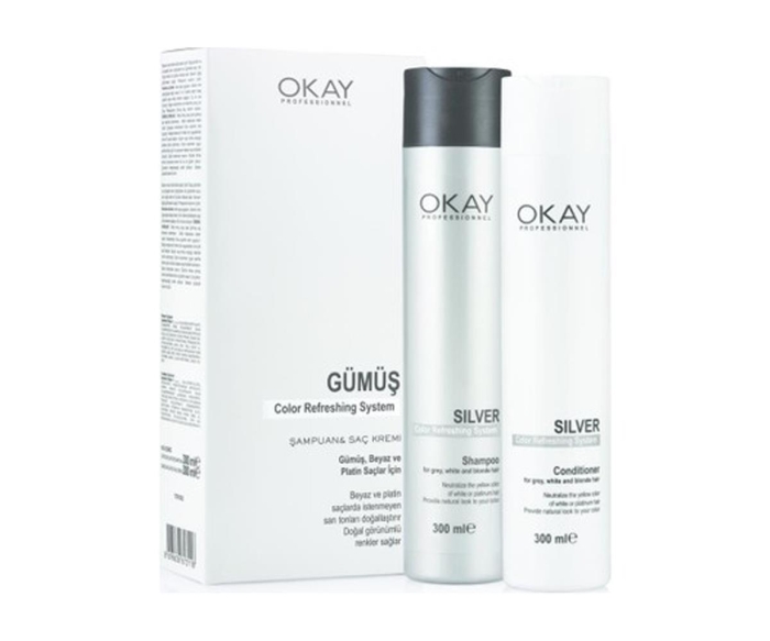 Okay Professional Color Refreshing System Gümüş Şampuan&Krem Set 300 Ml*2 - 1